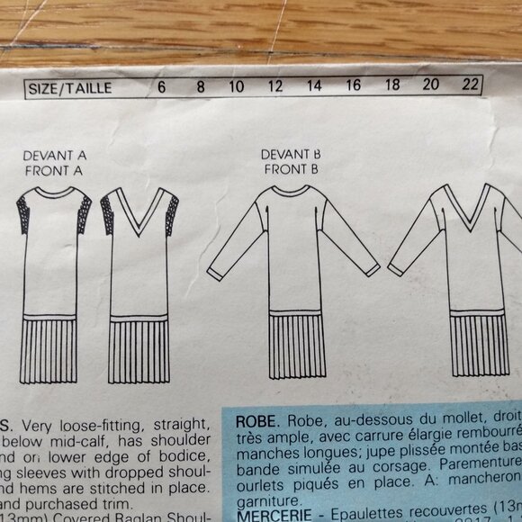 Vintage Vogue Flapper Dress Sewing Pattern Size 8 Kasper 1512 UNCUT - Picture 5 of 13